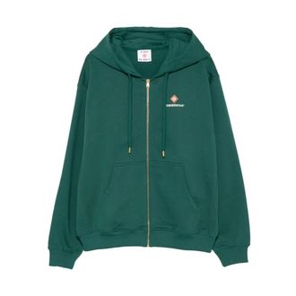 Casablanca Sweatshirts Hoodies - Heren - Vesten met rits - Groen - M - Hoodies & sweatvesten