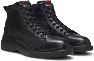 HUGO BOSS Half boots in leather with textured panels