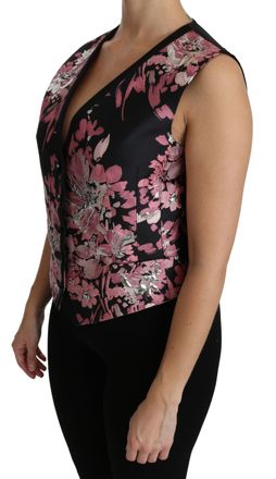 Dolce & Gabbana Floral Brocade Vest - Black