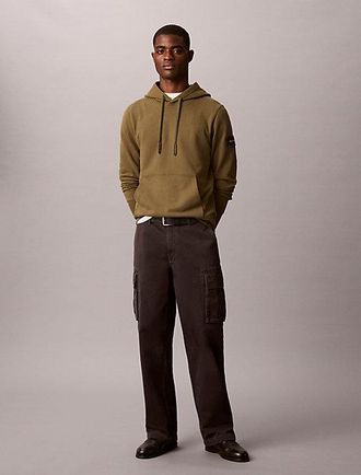 Calvin Klein Sudadera Con Capucha De Felpa De Algod&oacute;n Con Insignia