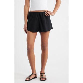 D&ocirc;en Loren Linen Shorts in Black at Nordstrom, Size X-Large