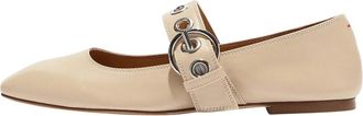 Aeyde UMA Eyelet Nappa - Dames - Ballerinas - Beige - 36 1/2 EU - Leer - Schoenen