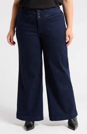 Universal Standard Charlie Sailor High Waist Straight Leg Jeans in Dark Indigo at Nordstrom, Size 30W