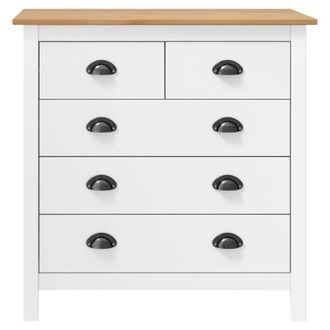 Berkfield Home Sideboard Hill White 79x40x80 cm Solid Pine Wood | Size: 79 x 40 x 80 cm