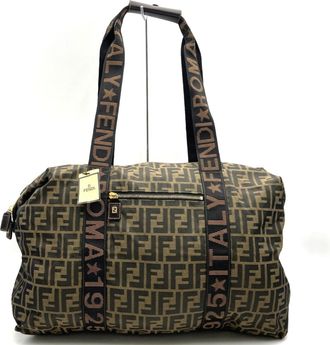 Fendi Zucca Brown Zucca Boston Bag (Pre-Owned)