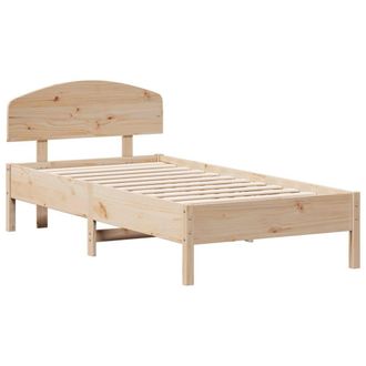 Berkfield Home Beautiful Bed Frame without Mattress 75x190 cm Small Single Solid in Light Tan