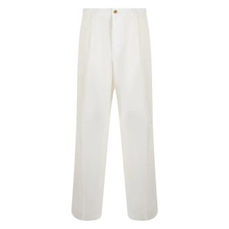 Polo Ralph Lauren Straight Trousers, female, White, Size: S Pleated Trousers