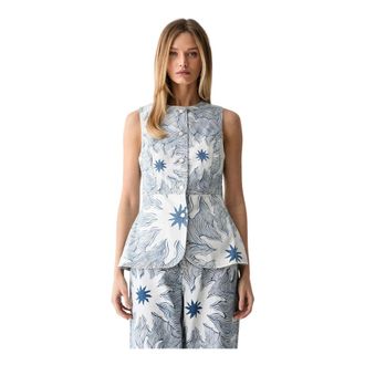 Never Fully Dressed Tops, Dames, Blauw, S, Denim, Denim Vest