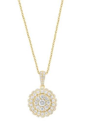 Effy Pav&eacute; Lab Grown Diamond Medallion Pendant Necklace in Gold at Nordstrom Rack, Size 18
