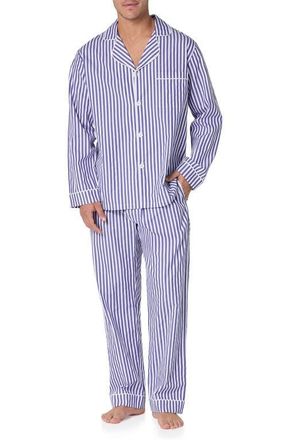 Bedhead Pajamas Stripe Organic Cotton Blend Pajamas in Navy 3D Stripe at Nordstrom, Size Xx-Large