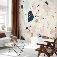 OEM Carta Da Parati Fotografica - Terrazzo Con Pietre Di Grandi Dimensioni In Colori Tenui / Terrazzo Con Pietre Di Grandi Dimensioni