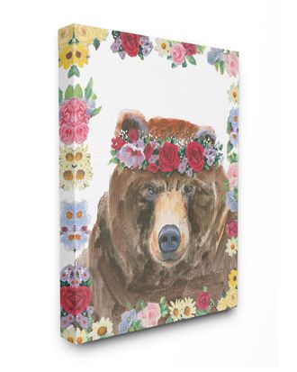 Stupell Industries Flower Friends Bear