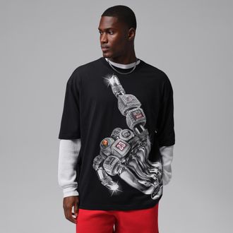 Nike Jordan Mens Jordan Oversized T-Shirt in Black | JF5969-010