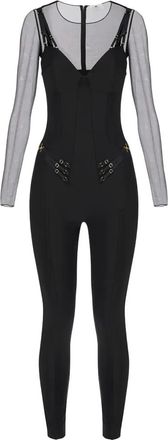 Elisabetta Franchi tulle jumpsuit - Black