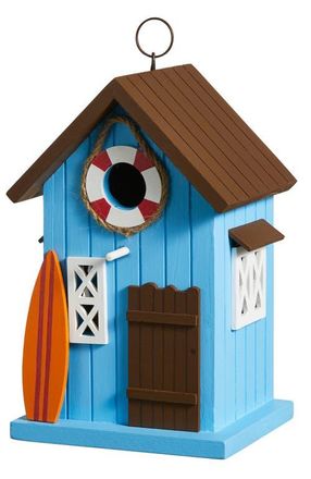 Glitzhome Modern Solid Wood Yellow General Store Decorative Outdoor Garden Birdhouse in Blue at Nordstrom, Size Medium