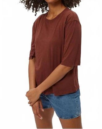 Michael Stars Reid Slub Oversize Crewneck Tee In Espresso