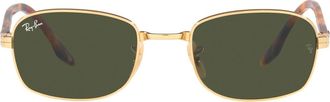 Ray-Ban Green Rectangular Unisex Sunglasses RB3690 001/31 54
