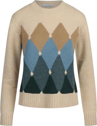 Ballantyne Argyle Crewneck Trui - Dames - Truien - Veelkleurig - Maat: L Kasjmier