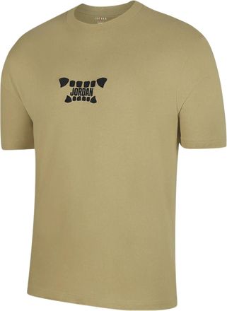 Nike Jordan Mens Air Jordan Logo Alphabet Printing Round Neck Cotton Short Sleeve Green T-Shirt DX5970-718