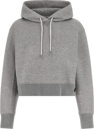 sacai Sponge Cropped Hoodie - Dames - Hoodies - Grijs - L - Katoen - Hoodies & sweatvesten