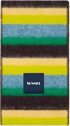 Sunnei multicolour stripes scarf - unisex - Virgin Wool/Polyester - One Size - Yellow