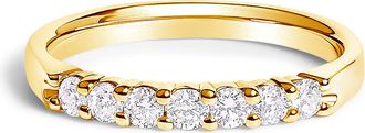 House of Brilliance 14K Gold 1/3 Cttw Diamond 7 Stone Band Ring