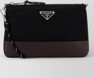 Prada fabric crossbody clutch bag detachable strap