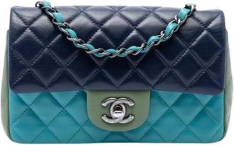 Chanel Pre-owned Vintage Flap Bag - Dames - Vintage Schoudertas - Blauw - ONE Size - Leer - Vintage