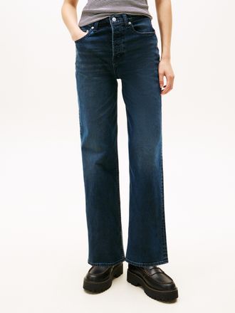 Tommy Jeans Straight-Jeans TOMMY JEANS LAYLA HR SLIM STR, Damen, Gr. 26, L&auml;nge 30, denim blau schwarz, Denim/Jeans, Obermaterial: 99% Baumwolle, 1% Elasthan, unif