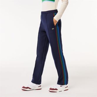 Lacoste Womens Side Stripes Track Pants in Navy Blue - Size 8 UK