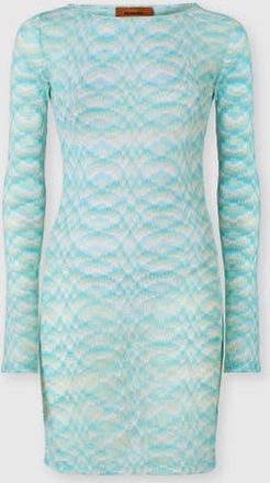 Missoni Mini Dress In Shaded Viscose Lam&eacute; in White & Light Blue at Nordstrom, Size 40 It