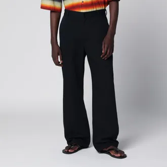 Loewe Pantaloni in twill di cotone blu navy scuro