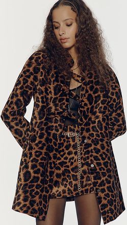 Avec Les Filles A-Line Leopard Jacket