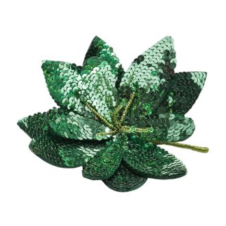 Maliparmi Brooches, female, Green, Size: ONE SIZE Sequins Flower Brooch