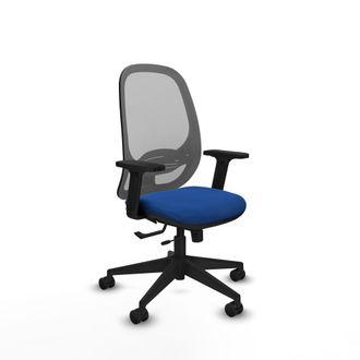 Piqueras y Crespo Silla Piqueras Y Crespo Cilanco Cuero Sint&eacute;tico Azul Malla Gris