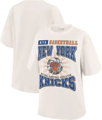 WEAR by Erin Andrews Womens WEAR by Erin Andrews Cream New York Knicks Ball Boyfriend T-Shirt at Nordstrom, Size X-Large