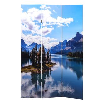 Hhg Hhg - Nunca Usado] Foto Paravent 843, Biombo Separador De Ambientes, Certificado Mvg, 180x121cm Lake