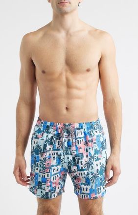 Boardies City Print Mid Length Swim Trunks in Multi at Nordstrom, Size Xx-Large
