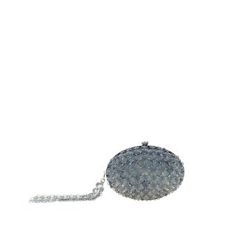 Self Portrait Oval Crystal-chain Clutch Bag