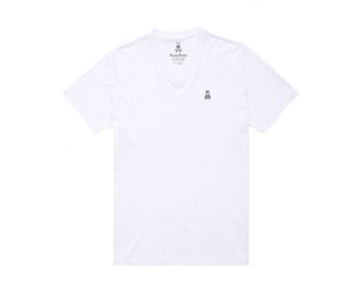 Psycho Bunny Classic V-Neck White Mens Big and Tall Tee Shirt B9U100ARPC-WHT