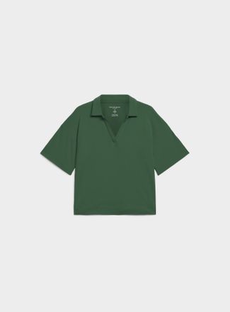 Contemporaine Womens Pima cotton Johnny collar boxy T-shirt