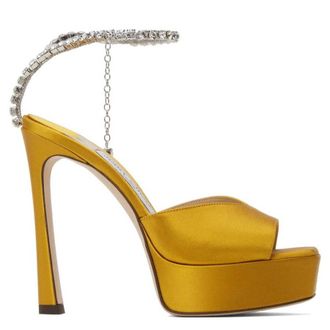 Jimmy Choo London Saeda 125 Platform Sandals, Brand Size 37.5 ( US Size 7.5 )