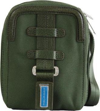 Piquadro Groene Kleine Schoudertas Gerecyclede Materialen - Heren - Schoudertassen - Groen - ONE Size - Leer - Tassen
