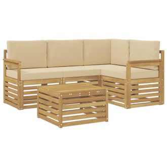 vidaXL Conjunto De Sof&aacute;s De Exterior 5 Pcs Y Beige 59 X 59 X 37 Cm Vidaxl