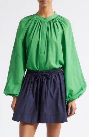 Derek Lam Zoey Blouson Sleeve Shirt in Online Lime at Nordstrom, Size X-Large