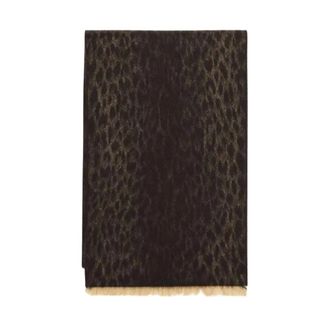 Gucci Pa&ntilde;uelo de Seda con Estampado Jacquard - Accessories - Mujer - Marr&oacute;n - ONE SIZE