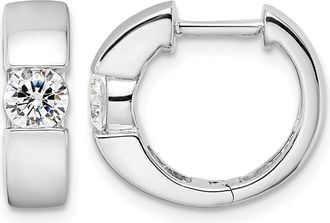 Diamond2Deal 14k Gold 0.60 ct Lab Grown Diamond Hinged Hoop Earrings VS Clarity, D-E Color