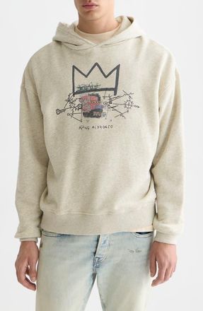 Scotch & Soda Basquiat Artwork Graphic Hoodie in Oatmeal at Nordstrom, Size Xx-Large