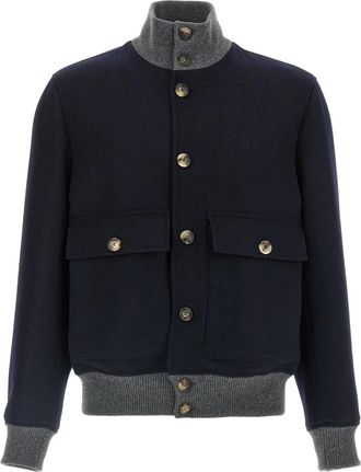 Brunello Cucinelli Bomber a coste - Blu
