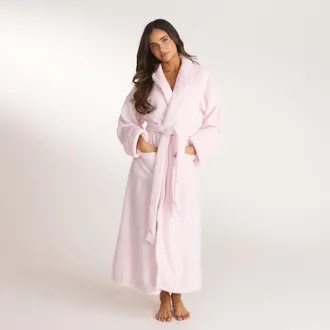 Lounge Fluffy badjas - Zachtroze - XL-XXL
